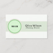 ホワイトグリーンの例示清掃サービス事業 名刺 (正面)