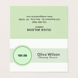 ホワイトグリーンの例示清掃サービス事業 名刺