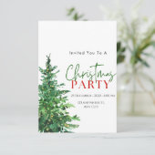 ホワイトグリーンウォーター色のクリスマス 招待状 (スタンド正面)
