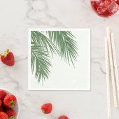 ホワイトグリーンエレガントトロピカル葉パーム結婚ズ スタンダードカクテルナプキン (インサイチュ)