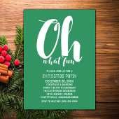 ホワイトグリーンオーwhatおもしろいホリデーパーティー招待状 招待状