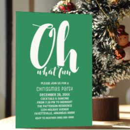 ホワイトグリーンオーwhatおもしろいホリデーパーティー招待状 招待状