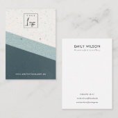 ホワイトグリーングリッターセラミックイヤリングディスプレイロゴ 名刺 (正面/裏面)