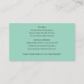 ホワイトグリーンバスドライバイエロースクールバス 名刺 (裏面)