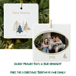 ホワイトグリーンピンク&金ゴールドクリスマスツリー セラミックオーナメント