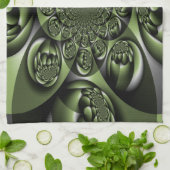 ホワイトグリーンフォレストミニスフィア キッチンタオル (折り畳み)