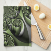 ホワイトグリーンフォレストミニスフィア キッチンタオル (四つ折り)