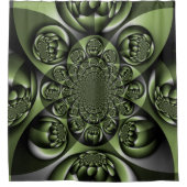 ホワイトグリーンフォレストミニスフィア シャワーカーテン (正面)