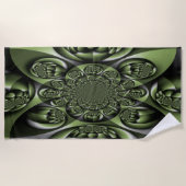 ホワイトグリーンフォレストミニスフィア ビーチタオル (正面)