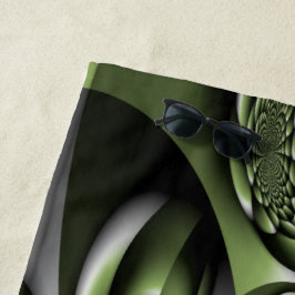 ホワイトグリーンフォレストミニスフィア ビーチタオル