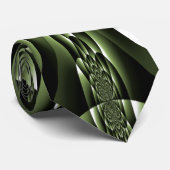 ホワイトグリーンフォレストリーフ花びら ネクタイ (ロール)