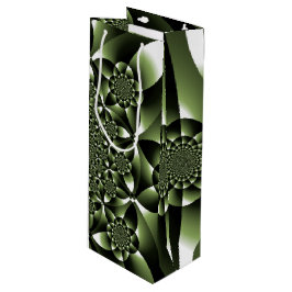 ホワイトグリーンフォレストリーフ花びら ワインギフトバッグ