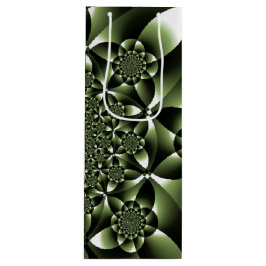 ホワイトグリーンフォレストリーフ花びら ワインギフトバッグ