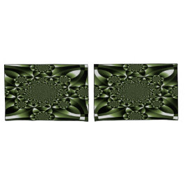 ホワイトグリーンフォレストリーフ花びら 枕カバー