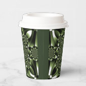ホワイトグリーンフォレストリーフ花びら 紙コップ (右)