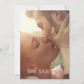 ホワイトグリーンフローラモノグラム結婚式の日付を保存 案内状 (正面)