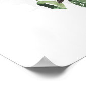 ホワイトグリーンフローラロマン結婚ティックへようこそ ポスター (角)