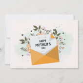 ホワイトグリーンフローラ母の日グリーティングカード シーズンカード (正面)