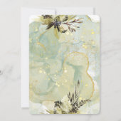 ホワイトグリーンフローラ水彩 | お洒落 A 招待状 (裏面)