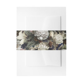 ホワイトグリーンフローラ 招待状ベリーバンド