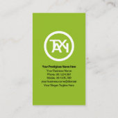 ホワイトグリーンボックス笑顔タクシー顔タクシー運転手 名刺 (裏面)