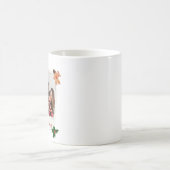 ホワイトグリーンメリークリスマスファミリー写真マグカップ コーヒーマグカップ (中央)