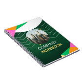 ホワイトグリーンモダン幾何学的アート ノートブック (右側)