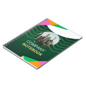 ホワイトグリーンモダン幾何学的アート ノートブック (左側)