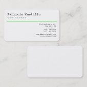 ホワイトグリーンラインモダンコンサルタントマネージャ 名刺 (正面/裏面)