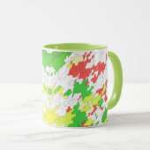 ホワイトグリーンレッドイエロークリスマス マグカップ (正面右)