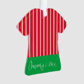 ホワイトグリーンレッドベビー初めてのクリスマス オーナメント (正面)