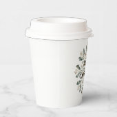 ホワイトグリーン素朴クリスマススノーフレーク 紙コップ (右)