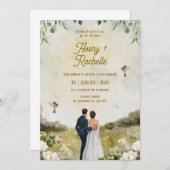 ホワイトグリーン結婚ズ 招待状 (正面/裏面)