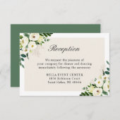 ホワイトグリーン結婚フローラ詳細披露宴 エンクロージャーカード (正面/裏面)