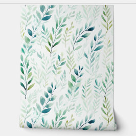 ホワイトグリーン葉 壁紙