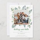 ホワイトグリーン金ゴールド冬の果実の新しいアドレス写真 シーズンカード (正面)