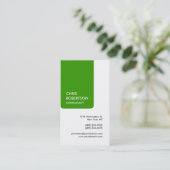 ホワイトグリーン魅力的なチャーム名刺 名刺 (スタンド正面)