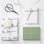 ホワイトグリーン ハート サンクス 3枚セット ラッピングペーパー ラッピングペーパーシート<br><div class="desc">友人や家族への愛と感謝を伝える、優しい繊細な筆記体とサググリーンのハートモチーフが象徴的なラッピングペーパー3枚セット。緑と白の無地のシートが含まれています。</div>