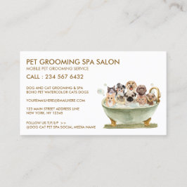 ホワイトグルーミングペットバススパキャッツドッグアポイントメント 名刺