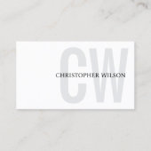 ホワイトグレイエレガントブラックモノグラムはっきりしたコンサルタント 名刺 (正面)