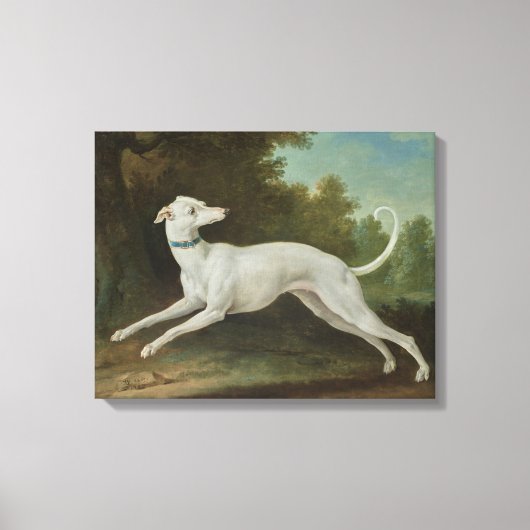 ホワイトグレイハウンド犬(Jean-Baptiste Oudry) キャンバスプリント (正面)