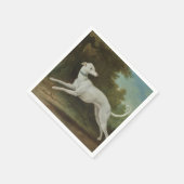 ホワイトグレイハウンド犬(Jean-Baptiste Oudry) スタンダードカクテルナプキン (角)