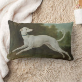 ホワイトグレイハウンド犬(Jean-Baptiste Oudry) ランバークッション (ブランケット)