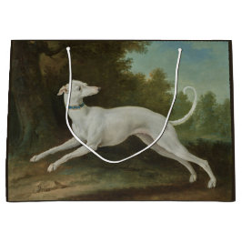 ホワイトグレイハウンド犬(Jean-Baptiste Oudry) ラージペーパーバッグ