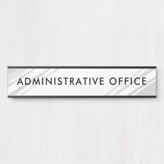 ホワイトグレイモダンプロフェッショナルプレート管理オフィス サインプレート (正面)