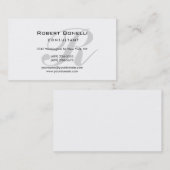 ホワイトグレイユニークモノグラム名刺 名刺 (正面/裏面)