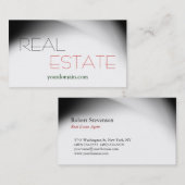 ホワイトグレイ実在エステートエージェントトレンディー名刺 名刺 (正面/裏面)