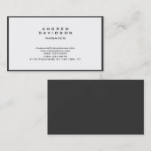 ホワイトグレイ縁どパターンのシックな名刺 名刺 (正面/裏面)