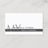 ホワイトグレーとダークグレーとイニシャルプロフェッショナル 名刺 (正面)