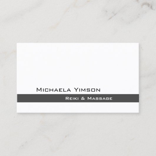 ホワイトグレーとダークグレーのモダンクールプロフェッショナル 名刺 (正面)